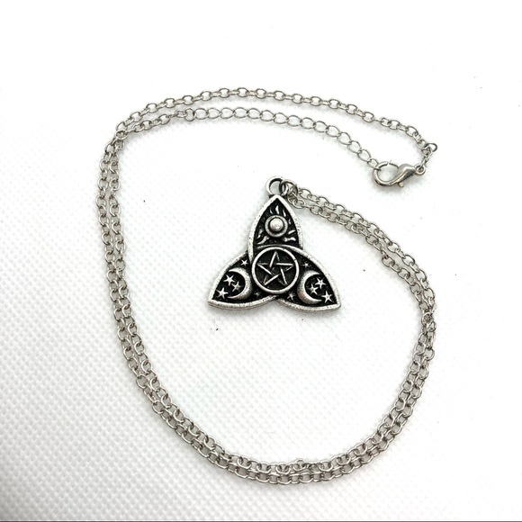 AVAILABLE IN ANOTHER LISTING Triquetra Sun Moon Stars Pentacle Necklace - Picture 4 of 9